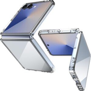 TechTrendz for Samsung Galaxy Z Flip 7 Case Slim Fit Anti Yellowing Lightweight Crystal Clear Ultra-Thin Hard PC Bumper Protective Shockproof Back Cover for Samsung Galaxy Z Flip 7 - Transparent