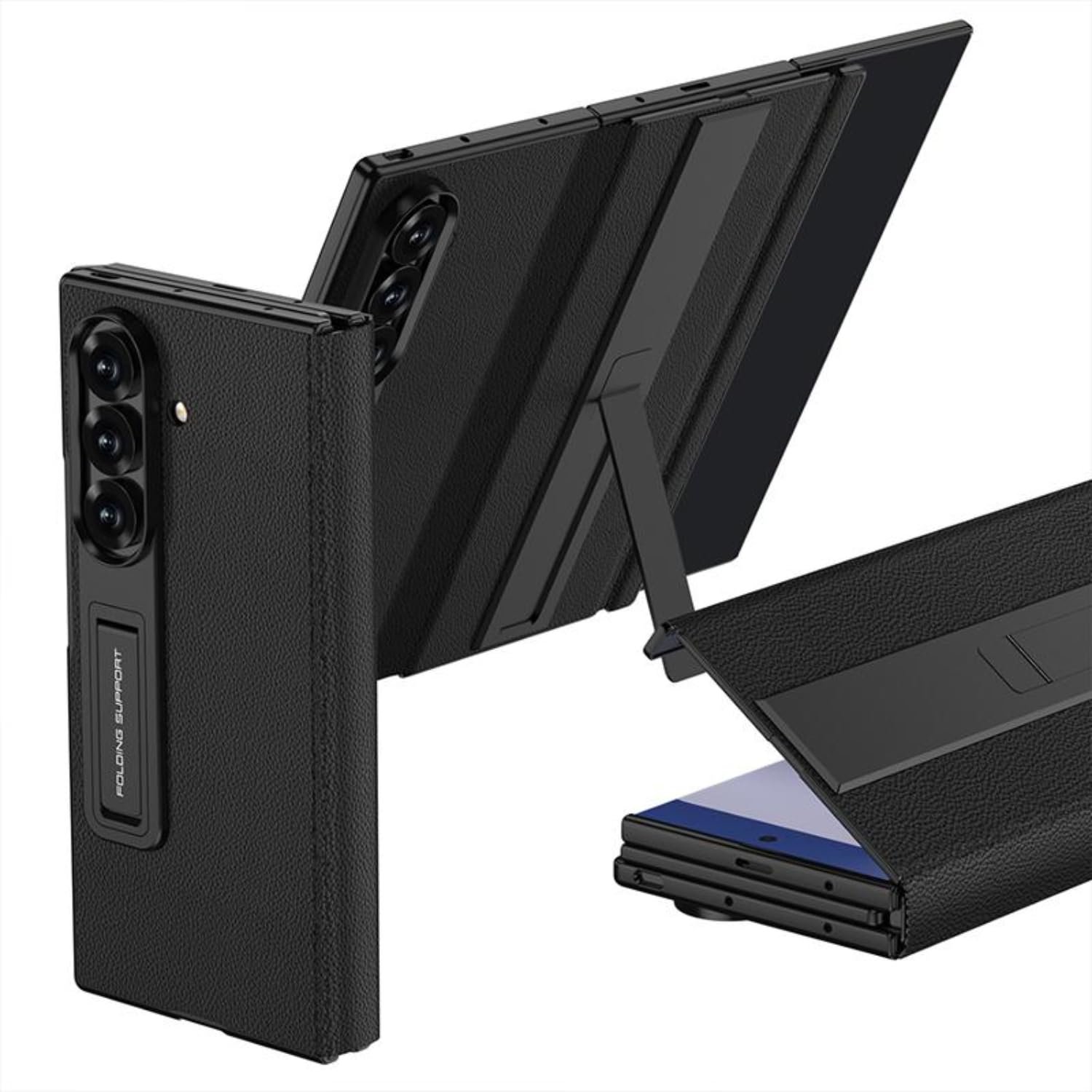 TechTrendz for Samsung Galaxy Z Trifold Cover Case Full Coverage Flip Phone Case with Stand, Litchi Pattern Business Leather Cover Case for Galaxy Z Trifold