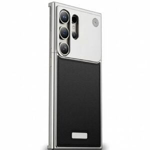 TechTrendz Super Slim Aluminium Leather Case for Samsung Galaxy Ultra | Luxury Aroma Perfume Cover with Metallic Finish Compatible with Samsung Galaxy Ultra 5G 2026 (Black)